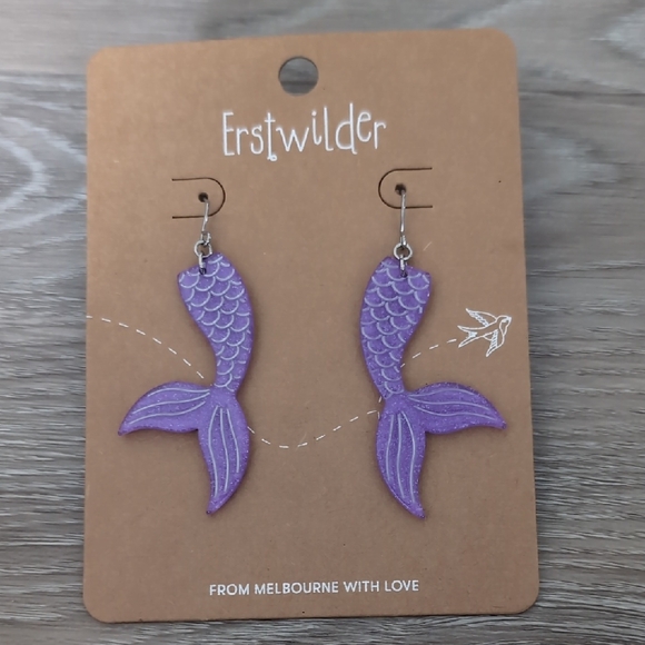 Erstwilder Jewelry - Erstwilder Purple Mermaid Tail Earrings